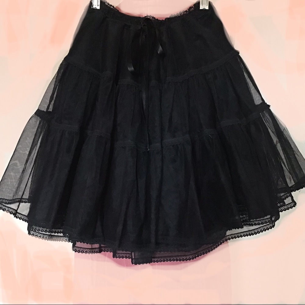 DKNY Tulle Organza Lace Black Short Skirt. SZ 2-4 - Picture 5 of 8